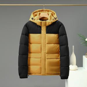 2023 New Autumn Winter Men's Down Cotton Jacket Solid Hoodie with Stand Collar Zipper <b>Cardigan</b> Casual <b>Coats</b> Fashion - Product Image 5