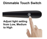 Lampe LED portable flexible à commande tactile à 3 niveaux de luminosité noire avec port USB