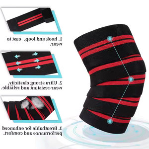 Venta al por mayor Rodilleras Vendaje Envuelto Correa Béisbol Equipo de Protección Deportes Levantamiento de Pesas Transpirable Béisbol Pierna Manga - Product Image 5