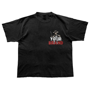 เสื้อยืดสำหรับผู้ชายเสื้อแจ็กเก็ตผ้าฝ้าย100% ฟอกสีกรดสั่งทำ - Product Image 2