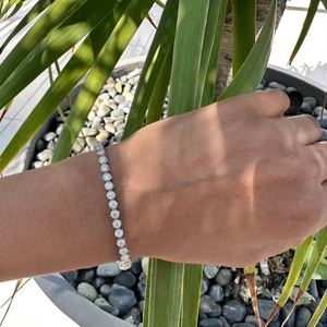 Pulsera Vintage con bisel de diamantes de 5 quilates, pulsera chapada en plata de ley 925 única, joyería de moda para mujer, principal de acero inoxidable - Product Image 1