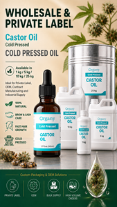 Huile de ricin pure naturelle en vrac, Ricinus Communis, pressée à froid, vente en gros, marque privée, OEM, ODM, pour la croissance des cils, des sourcils et des cheveux - Product Image 3
