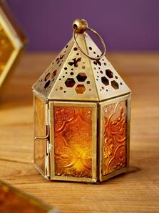 Colección Ramadán 2026, Mini Faroles Marroquíes de Metal para Colgar y de Mesa, Faroles Pequeños de Vidrio Colorido para Velas - Product Image 1