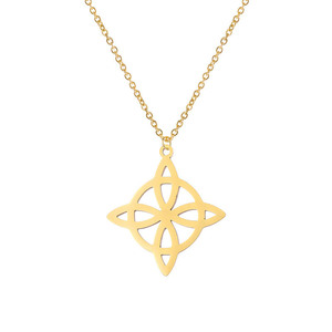 สร้อยคอรูปเงื่อนแบบชาวไอริชทำจากสเตนเลสสตีลรูปทรงเรขาคณิตแนววินเทจ - Product Image 1