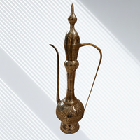 Grande cafetière Dallah arabe artisanale en laiton, style traditionnel du Moyen-Orient, Aftaba, avec gravure décorative, vase vertical pour mariage