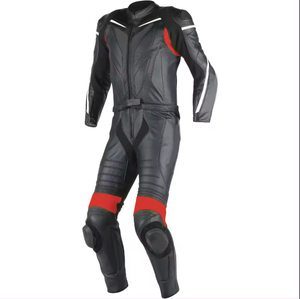 Combinaison de moto de course personnalisée en cuir, séchage rapide, respirante, imperméable, coupe-vent, anti-UV, rouge, verte, noire, homologuée CE, unisexe - Product Image 6