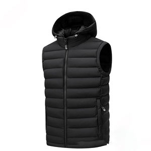 New Design <b>Men's</b> Sleeveless Color Blocking <b>Gilet</b> Winter Detachable Hoodie Padded Down Puffer Vest Jacket for <b>Men</b> - Product Image 3