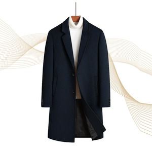 เสื้อโค้ทขนสัตว์หนาสำหรับผู้ชาย ดีไซน์ทันสมัย อบอุ่น หรูหรา สไตล์โมเดิร์น กระดุมแถวเดียว เหมาะสำหรับใส่ในชีวิตประจำวันและไปทำงาน - Product Image 4