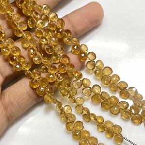 ลูกปัดพลอยสีเหลืองรูปหัวใจทัวร์มาลีน - Product Image 2