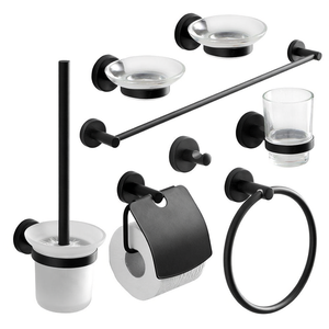 Koricini 8-Piece Matt Black Wall-Mounted <b>Bathroom</b> <b>Accessories</b> Set - Product Image 3