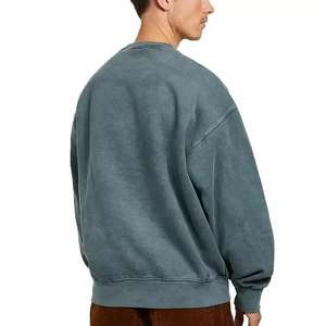 Vente en gros de sweatshirt uni à col rond imprimé rue lourde automne et hiver sweatshirt ample épaissi - Product Image 4