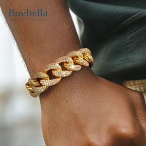 Hot Selling 18mm 18k Gold Plated VVS Moissanite Diamond Iced <b>Cuban</b> <b>Link</b> Bracelet - Product Image 1