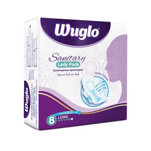 Serviettes hygiéniques jetables WUGLO en coton biologique doux, respirantes, super absorbantes, avec protection anti-fuites, à ailettes, pour adultes, taille régulière - Product Image 2