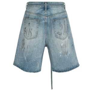 กางเกงขาสั้นผ้ายีนส์คริสตัลสีกรดสำหรับผู้ชายกางเกงยีนส์สตรีทแวร์ประดับพลอยเทียมสำหรับฤดูร้อนกำหนดได้เอง - Product Image 2