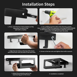 Support mural robuste pour vélo JH-Mech, capacité 15 kg (33 lb), pour <span class=keywords><strong>garage</strong></span> intérieur, avec étagère et crochets pour casque et support de vélo mural - Product Image 2