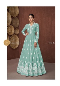 Dernière robe de mariage de créateur, broderie Georgette, travail, longue robe de soirée, robe de fête, pakistan, Anarkali, inde, bas prix - Product Image 4