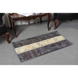 Alfombra de área de lana turca vintage, diseño de retazos de tejido plano marrón y beige de 2x3,5 pies para decoraciones de sala de estar con respaldo de látex - Product Image 5
