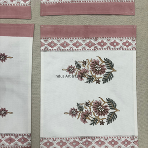 Manteles individuales de algodón estampados en bloque al por mayor con servilletas juego de 6 manteles individuales con 6 servilletas esteras hechas a mano Jaipuri - Product Image 6