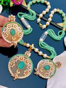 Conjunto de Collar de Cadena con Eslabones de Circonita Chapada en Rodio de Alta Calidad para Mujer, Estilo Indio Antiguo, para Regalos de Boda y Fiestas - Product Image 2