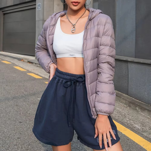 Nouveau Style confortable élégant hiver femmes bouffantes décontracté solide fermeture éclair femmes bouffantes femmes veste à capuche Denim veste - Product Image 5