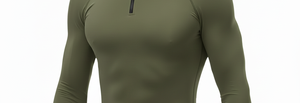 Chemise de sport pour homme, coupe ajustée, manches longues, col rond, respirante, tricotée en élasthanne/polyester, logo sur le devant, fitness, gym, musculation - Product Image 5