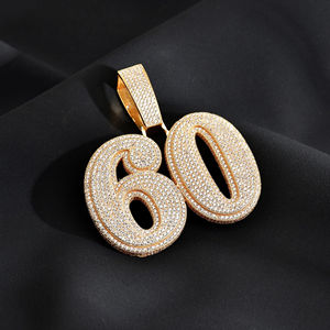 Pendentifs et breloques en diamant Hip Hop VVS glacés Personnaliser le pendentif en or massif 14 carats 18 carats pour hommes - Product Image 1