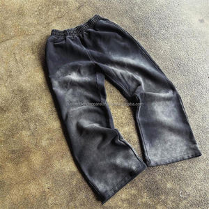 กางเกงวอร์มผู้ชายผ้าฝ้ายปักโลโก้ตามสั่ง ขายส่ง ทรงหลวม ล้างสีแบบ Acid Wash ทรงขากระบอกใหญ่ ทรงขาบาน ทรงตรง กำลังเป็นที่นิยม - Product Image 5