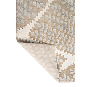 Tapis Erbe GSB-1337 en laine et soie de bambou noué à la main, motif floral, 10 mm, 100 % fait main, rectangulaire, pour couloir et chambre, gris et noir - pour la maison - Product Image 5