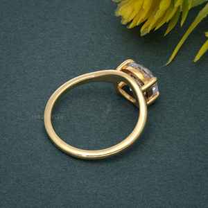 New Arrival IGI Certified 1Ct VVS Lab Grown Diamond Gold Plated 925 Sterling <b>Silver</b> <b>Solitaire</b> Engagement <b>Ring</b> Women's Jewelry - Product Image 4