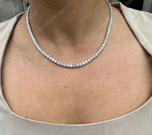 Collar de Diamantes de Tenis de Oro Blanco de 14K para Mujer, Estilo Moderno con Certificado IGI, Oro Sólido - Product Image 2