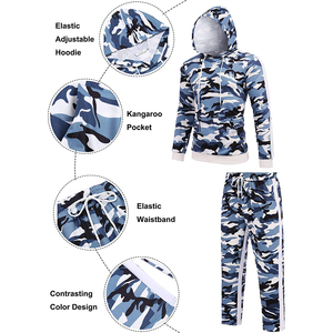 Costume empilé pour hommes Streetwear survêtement survêtement pour hommes deux pièces Jogger Flare pantalon ensembles Baggy survêtement ensemble - Product Image 4