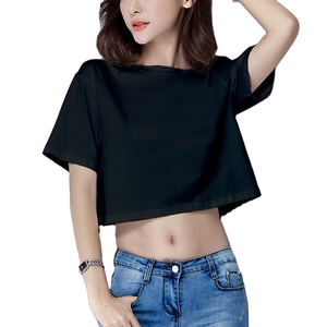 High Quality Short Sleeves 100% Cotton T-Shirt Custom Printing Women Loose Fit <b>Crop</b> <b>Top</b> T Shirt MADE BY HS 2026 - Product Image 5