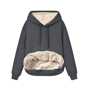 Sudadera con capucha de punto de manga larga y bolsillo para mujer, Jersey holgado informal, con logotipo personalizado, superventas, Otoño Invierno 2025 - Product Image 1