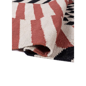 พรมขนสัตว์ทอมือลายเรขาคณิตสีงาช้าง สำหรับบ้าน ห้องนั่งเล่น ห้องนอน รถยนต์ ทางเดิน รูปทรงสี่เหลี่ยมผืนผ้า รุ่น-ADWL-13306 - Product Image 2