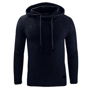 Sudadera con Capucha Negra Texturizada para Hombre, Forrada, Cálida para Invierno, con Cierre, Casual, Manga Larga, Suave, Elegante y Moderna - Product Image 2