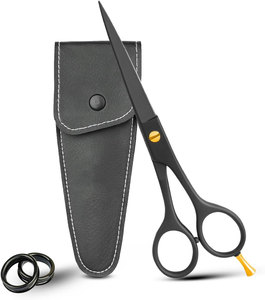 Ciseaux de coiffure professionnels à pointe arrondie en acier inoxydable 420 pour droitiers, 32 dents, manche moyen/court/long, haute teneur en carbone - Product Image 1