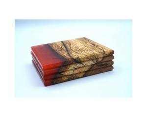 Best Selling 2024 Wood Resin Storage Box Best <b>Coasters</b> <b>Drinks</b> Wooden Epoxy Best <b>Coaster</b> Home Kitchen Decoration Stone Luxury - Product Image 6