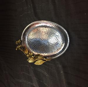 Bol de service moderne pour ustensiles de cuisine maison hôtel restaurant couleur argent moderne dates rondes plat à salade de fruits bol de service - Product Image 2