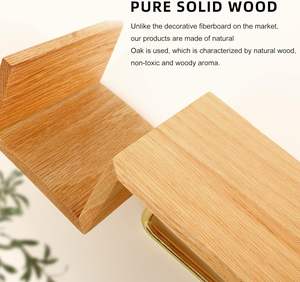 Porte-papier hygiénique en bois de qualité supérieure avec étagère intégrée pour un rangement supplémentaire Porte-rouleau de papier toilette (chêne rouge) - Product Image 2