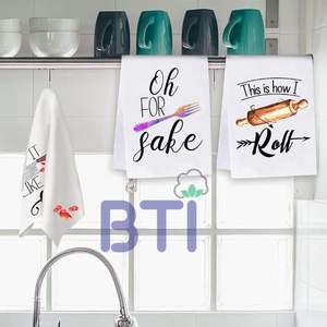 Toallas de Cocina de Algodón 100% Antimicrobianas, Lisas para Sublimación, al por Mayor - Product Image 4