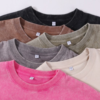 Camiseta Streetlab Vintage Lavada, 230g, Algodón, Corte Holgado, Talla Grande para Hombre, Manga Corta, Cuello Redondo, Color Sólido