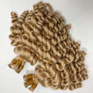Cabello a granel cabello de lujo ondulado profundo extentensión blanqueador a rubio 100% cabello vietnamita - Product Image 1