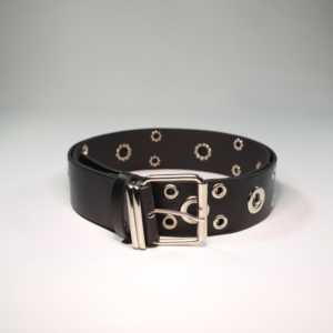 Ceinture pour femme avec boucle en acier et détails à œillets - Product Image 2