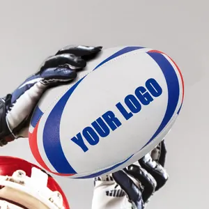 Palla da Rugby in pelle stampata di alta qualità con Logo personalizzato, materiale in PVC per il calcio professionistico e Super impugnatura