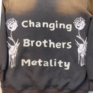 Sweat-shirts à capuche pour hommes de haute qualité, logo frontal, noir, délavé à l'acide, impression sérigraphique, taille plus, respirant, 100% coton, poche - Product Image 3