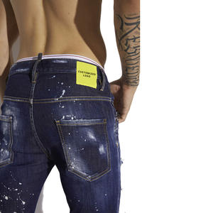 Jeans de moda para hombre Skinny Jeans Stocks Excedentes de prendas Jeans de mezclilla baratos para hombre - Product Image 3