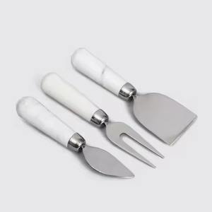 Ensemble de couteaux à fromage en métal et d'épandeur de beurre lame en acier inoxydable avec manche en résine de couleur émail pour la maison et l'hôtel - Product Image 5