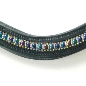 Banda de cejas de caballo de cuero con todas las formas de nuevo diseño clásico para brida con 1 Fila de cristales multicolores, banda decorativa para cejas con diamantes de imitación - Product Image 4