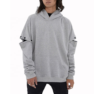 Sudadera con Capucha Personalizada 100% Algodón, 300 Gsm, Transpirable, Ecológica, de Corte Holgado para Hombre, Estilo Urbano, con Bordado y Patrón Sólido - Product Image 1