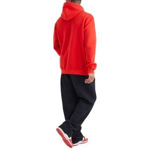 เสื้อมีฮู้ดบล็อกคอตตอน100% ของผู้ชายใหม่เสื้อฟลีซปักลายโลโก้พลอยเทียมสำหรับฤดูหนาวมีลายด้านหน้าเป็นเส้นสีทึบ - Product Image 3